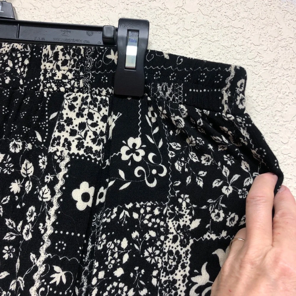 Black & White Patchwork Maxi Skirt by The Vermont Country Store sz X-large